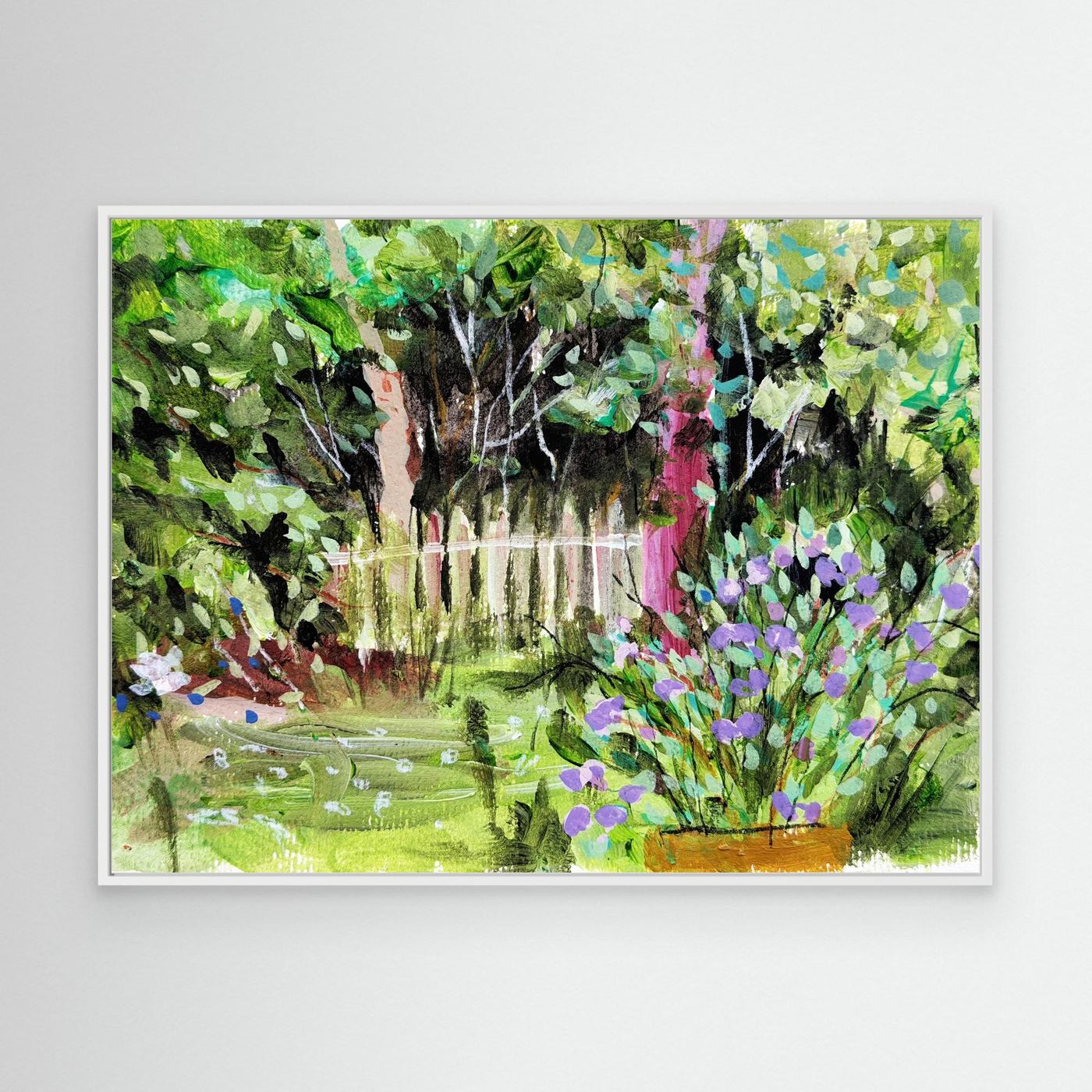 Across the garden