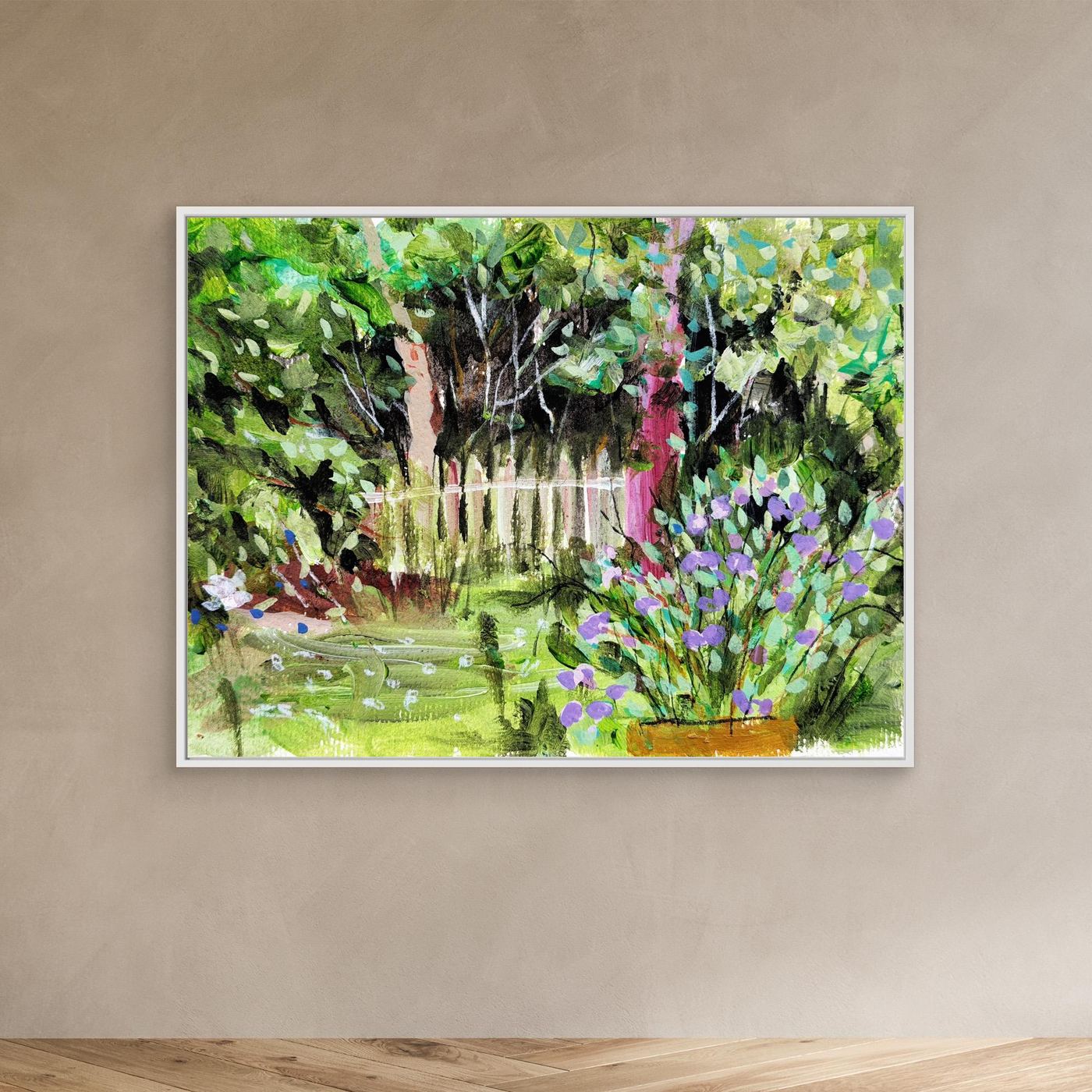 Across the garden